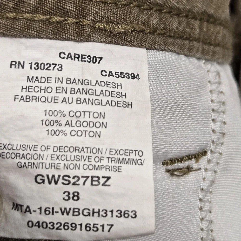 Wrangler Cargo Shorts Rip Stop Men's 38 Waist‎ Heavy Duty Cotton Khaki Brown Tan